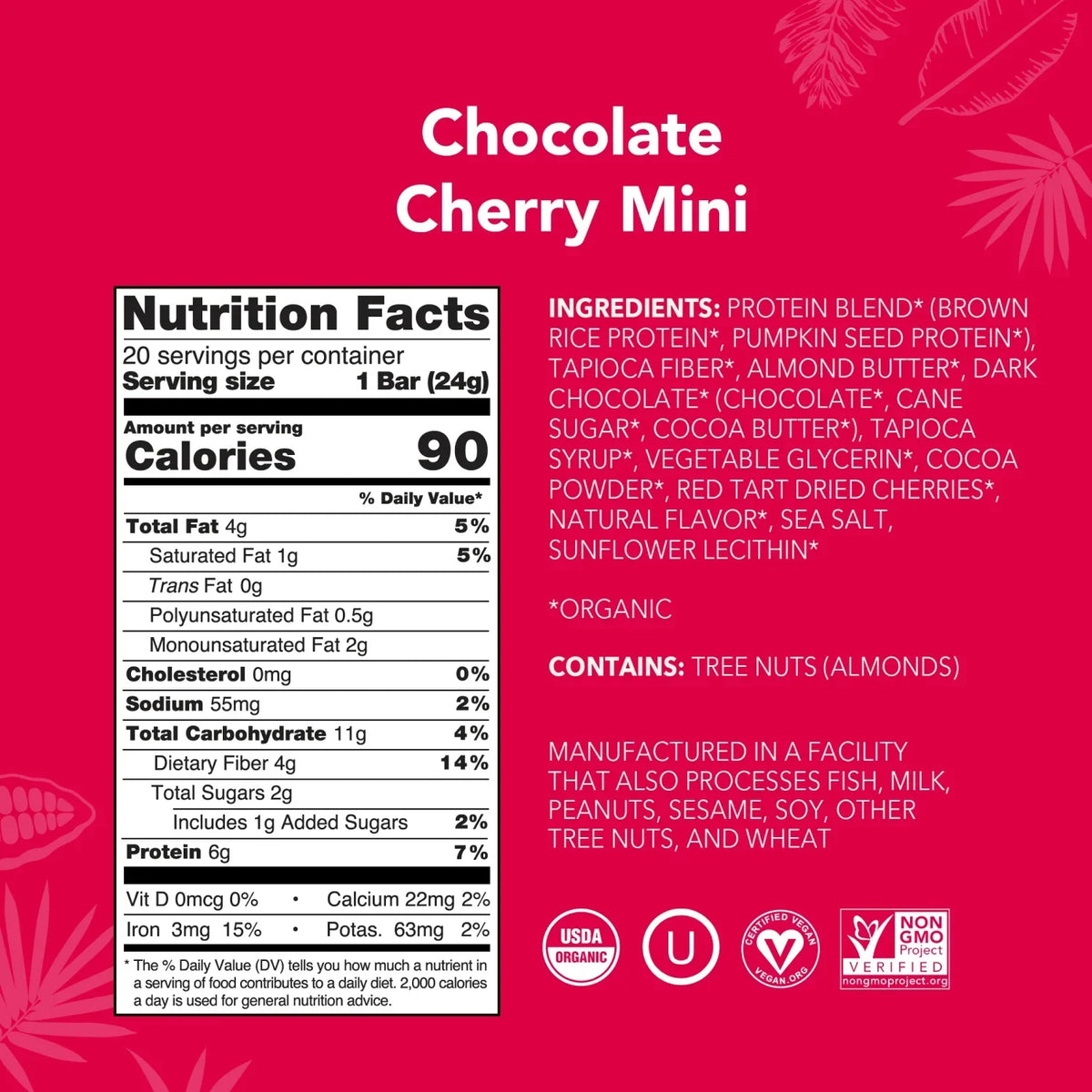 Chocolate Cherry - Mini Bars - Clean Energy, Deliciously Made U6