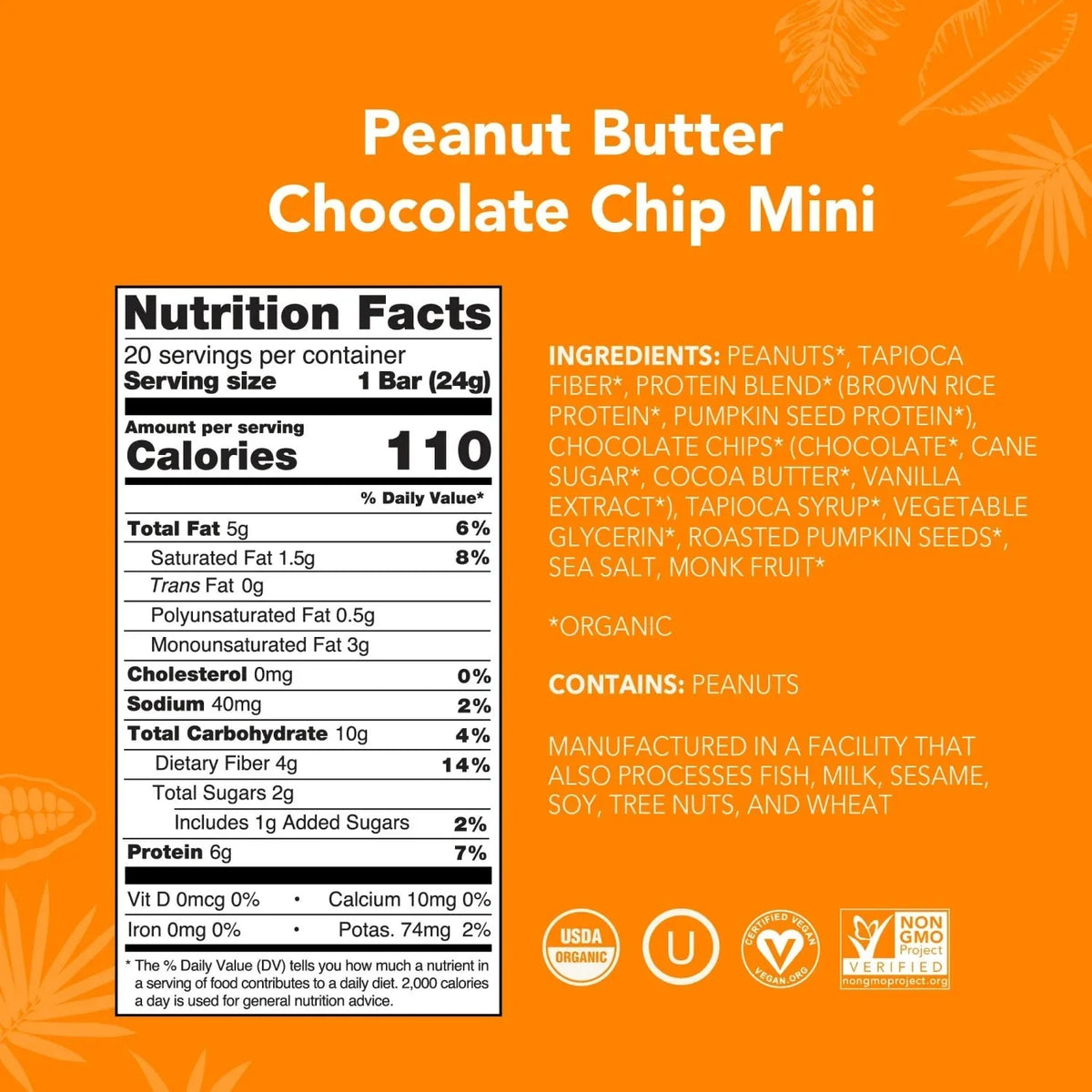 Peanut Butter Chocolate Chip - Mini Bars - A Better Snack for Every Day V2