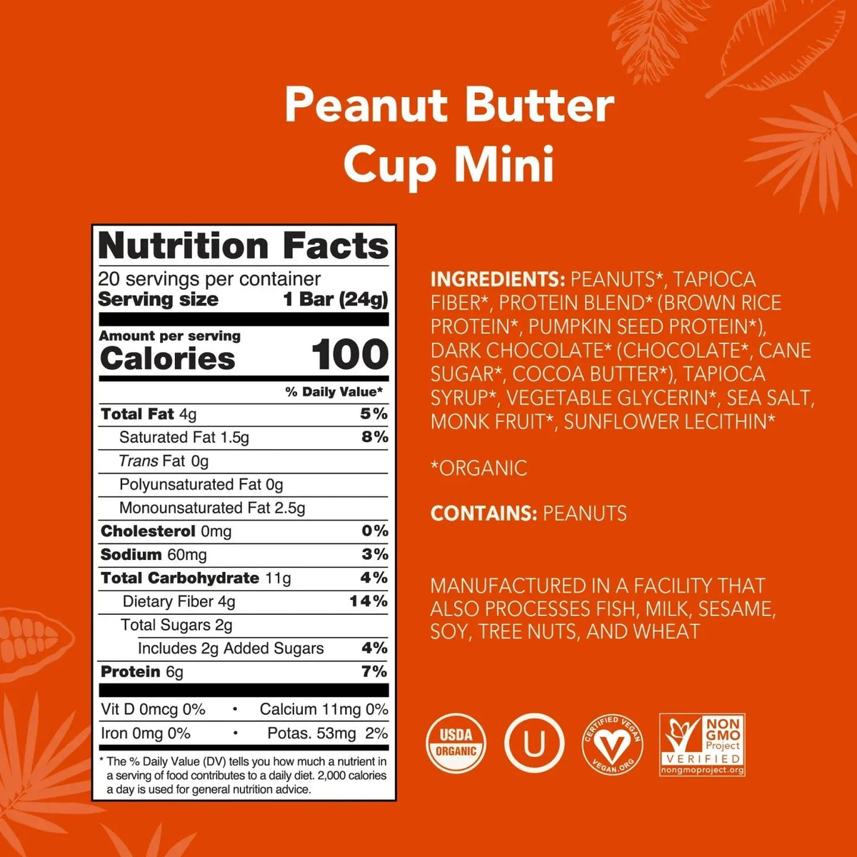 Peanut Butter Cup - Mini Bars - Plant-Based Fuel for Busy Days Q2