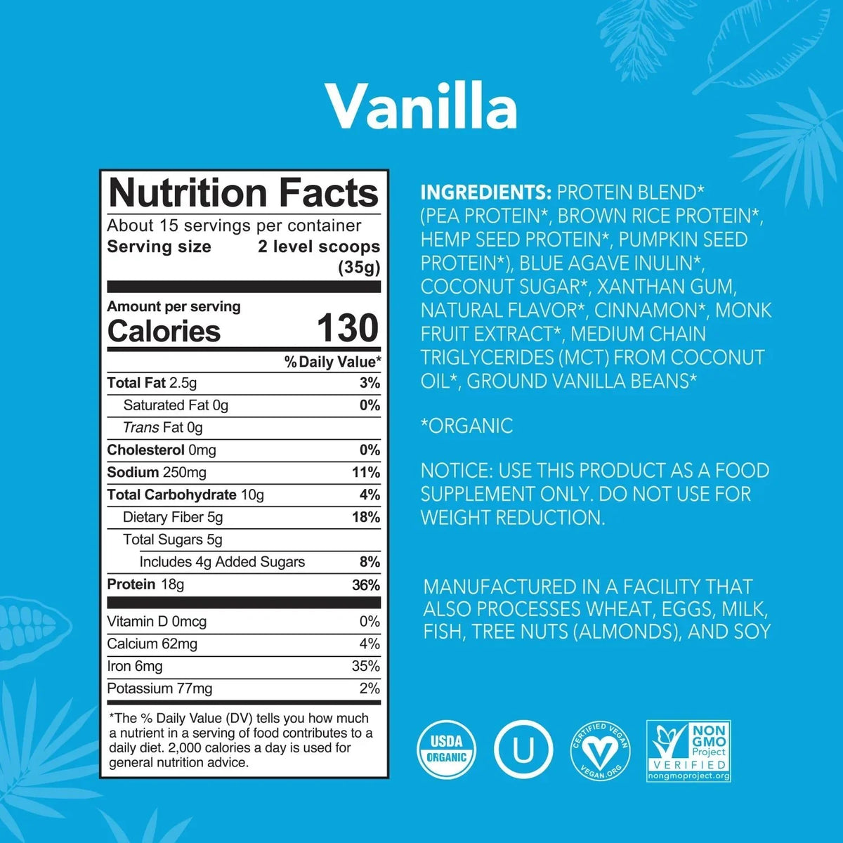 Vanilla - Protein Powder - Plant-Based Fuel for Busy Days F5