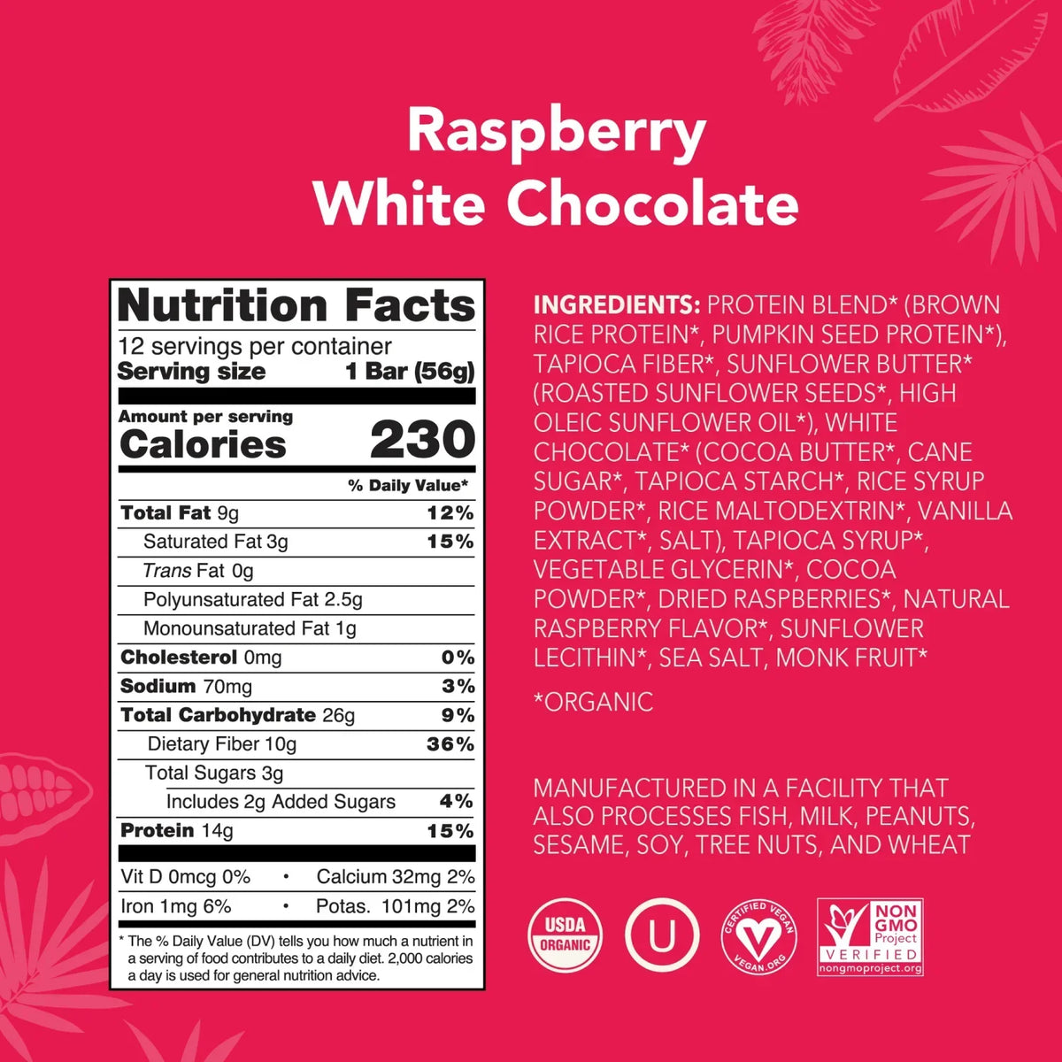Raspberry White Chocolate - Protein Bars - Clean Energy, Deliciously Made B9