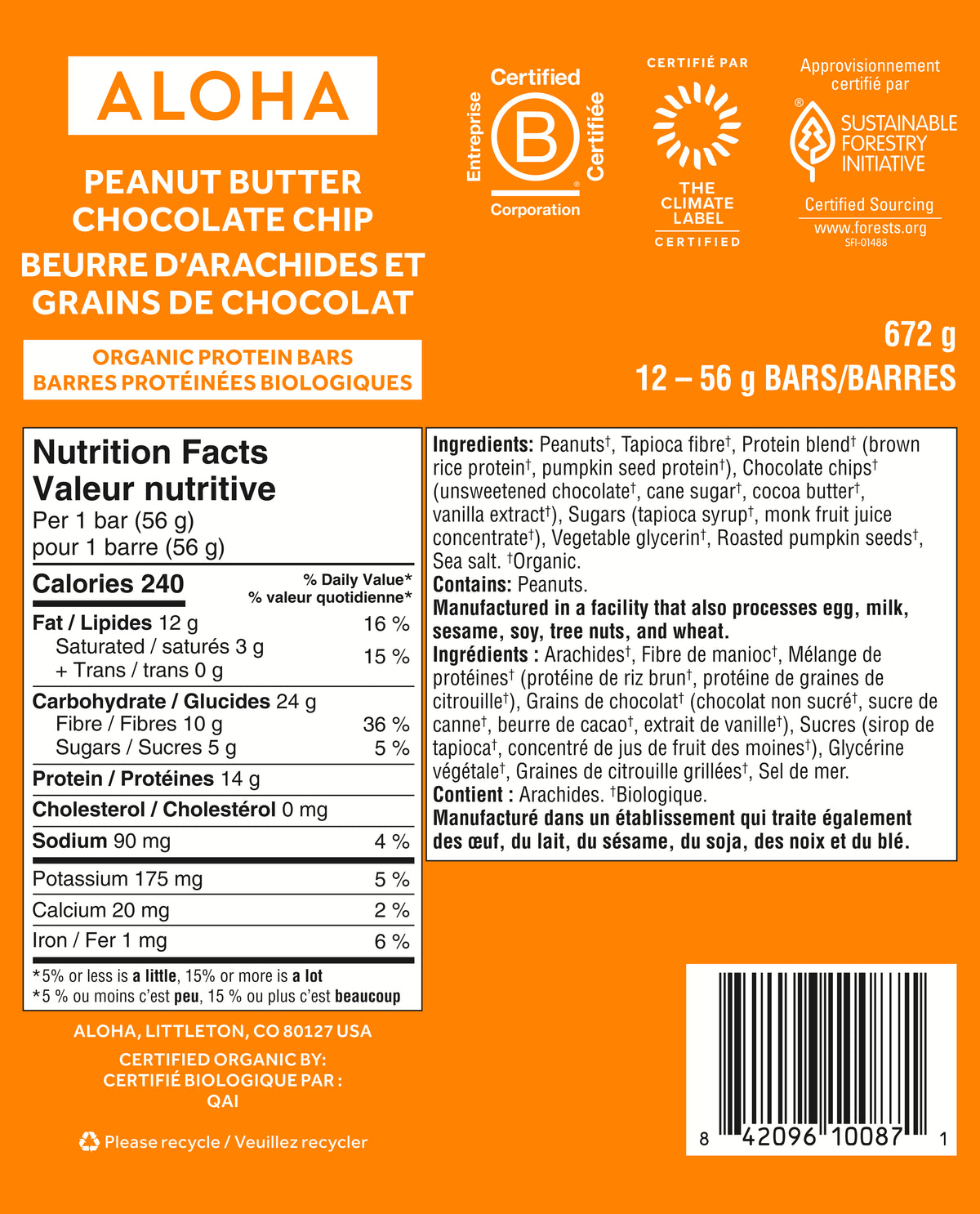 Peanut Butter Chocolate Chip - Protein Bars (CAD) - Protein-Packed and Ready to Go D6