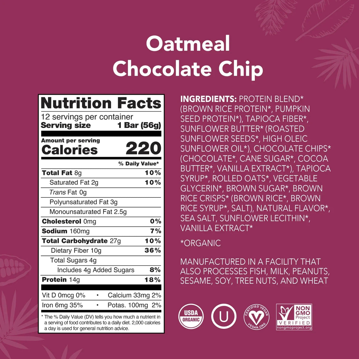Oatmeal Chocolate Chip - Protein Bars - Everyday Nutrition Made Delicious R5