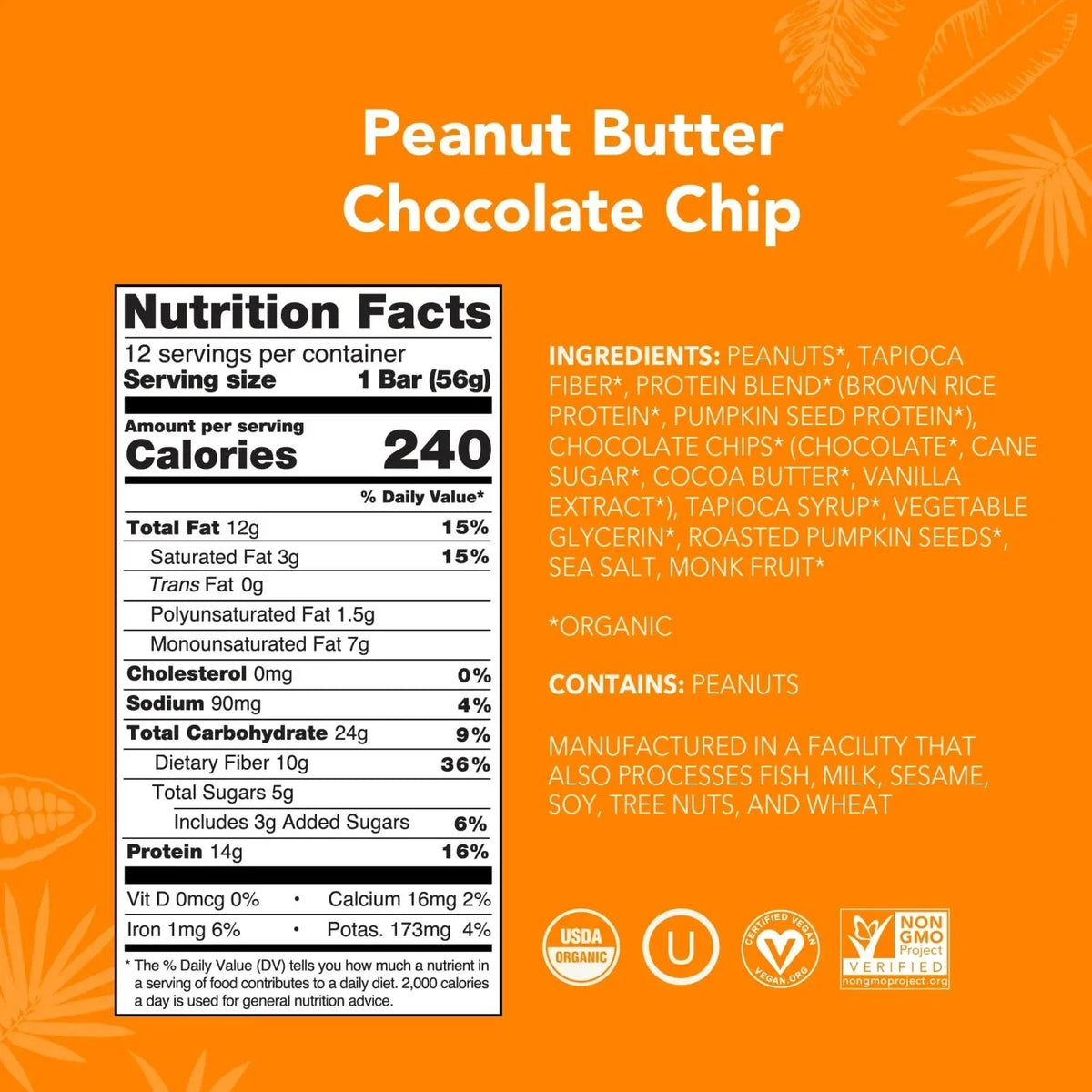 Peanut Butter Chocolate Chip - Protein Bars - Plant-Based Fuel for Busy Days P7