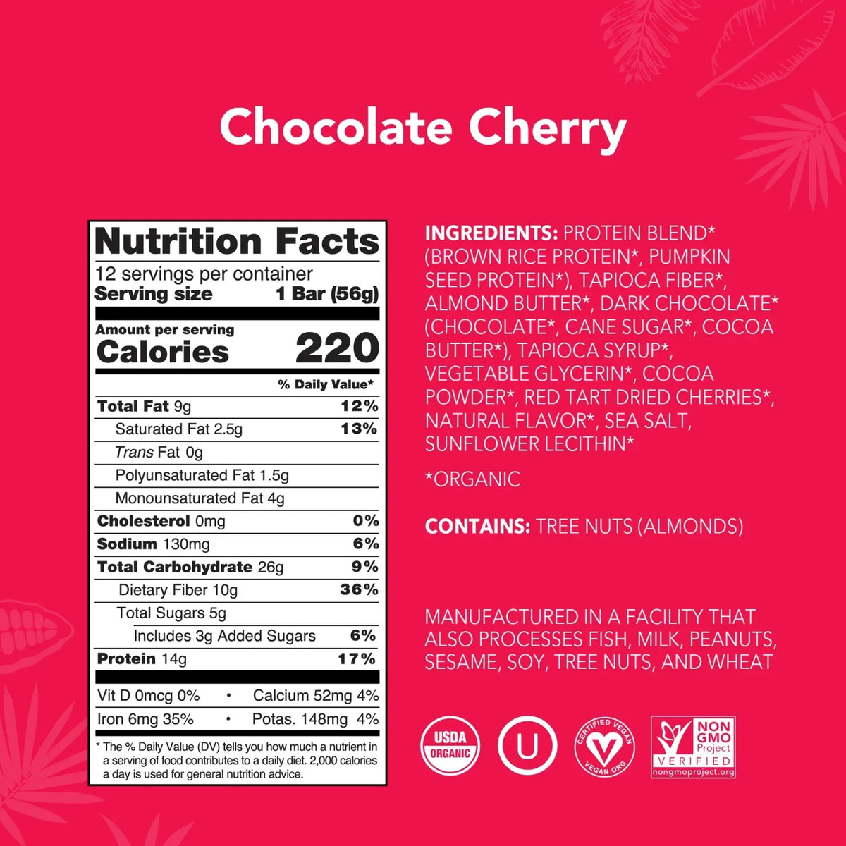 Chocolate Cherry - Protein Bars - A Better Snack for Every Day V8