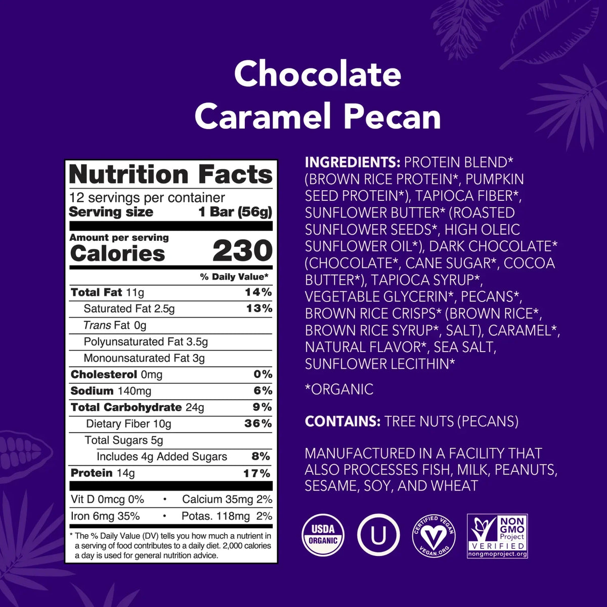 Chocolate Caramel Pecan - Protein Bars - Plant-Based Fuel for Busy Days H7