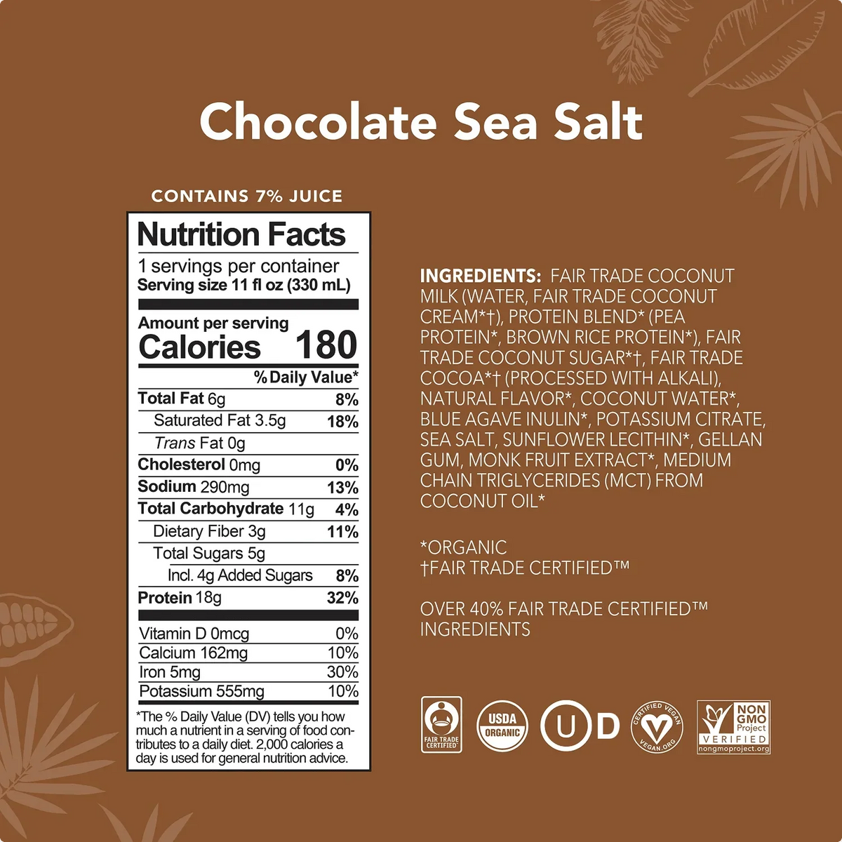 Chocolate Sea Salt Drinks - 4-Pack - Plant-Based Fuel for Busy Days H1